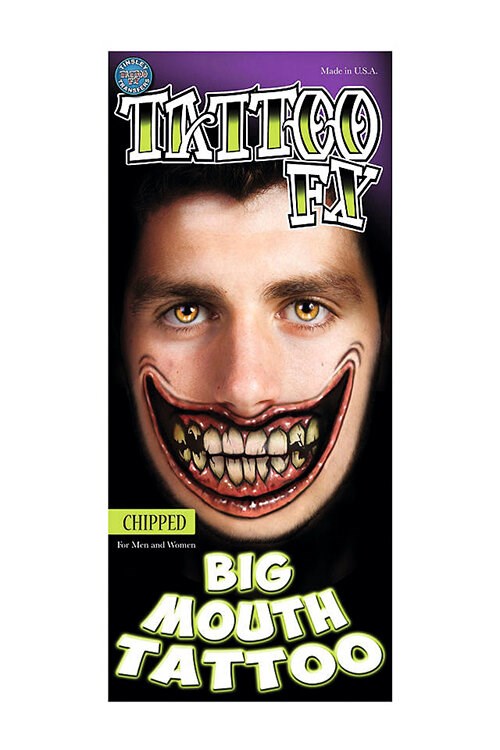 Chipped Big Mouth Temporary Tattoo Product image
